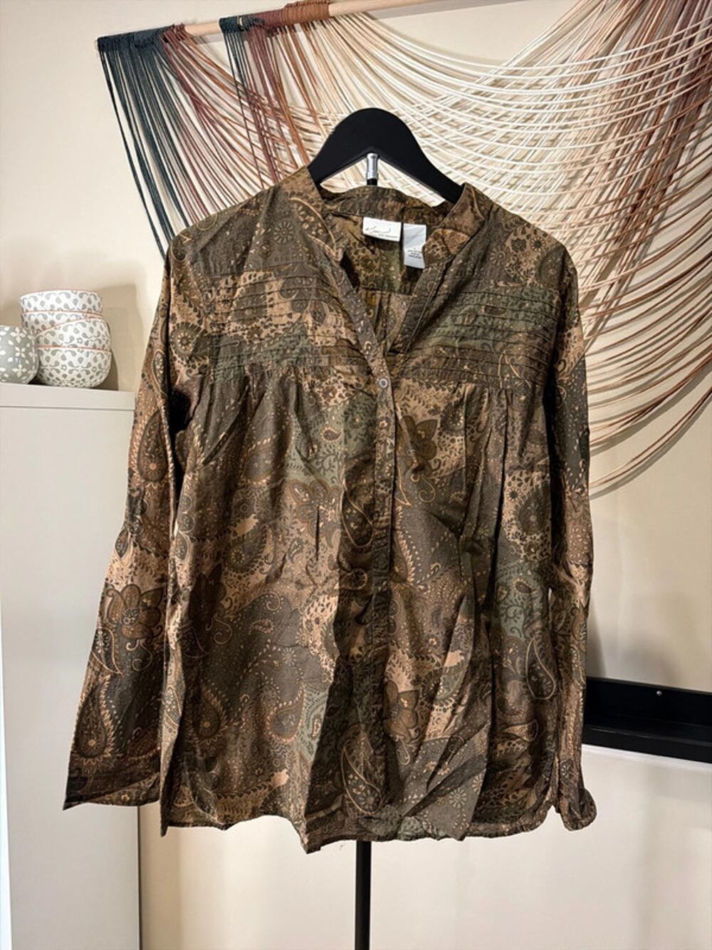 Kim Rogers 100% cotton paisley top L 3195